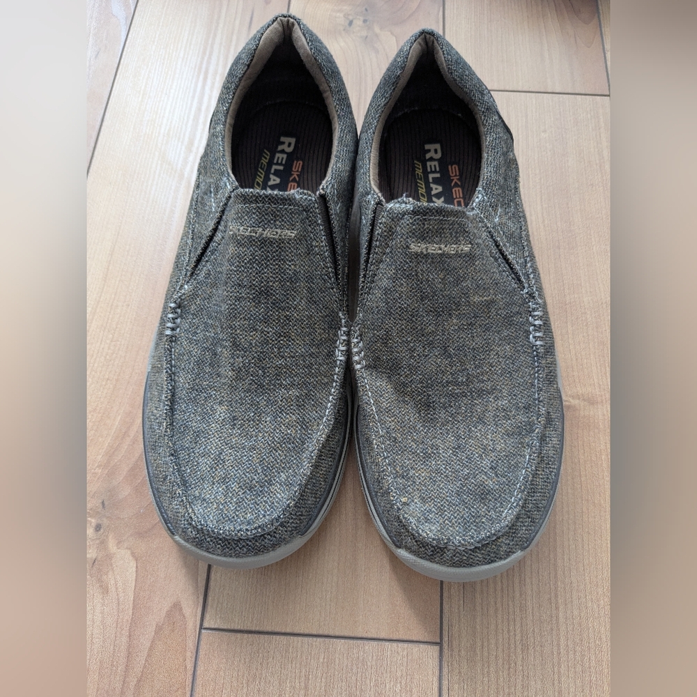 Skechers Men's Expected Avillo Moccasin Slip-on Shoes Dark Brown Size US 8.5